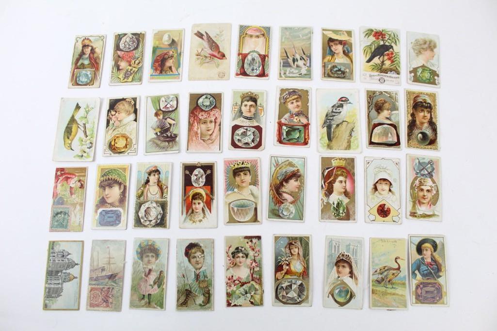 36 Cigarette Tobacco Cards w/ Women,Gems,Birds,Boats (1 of 8)