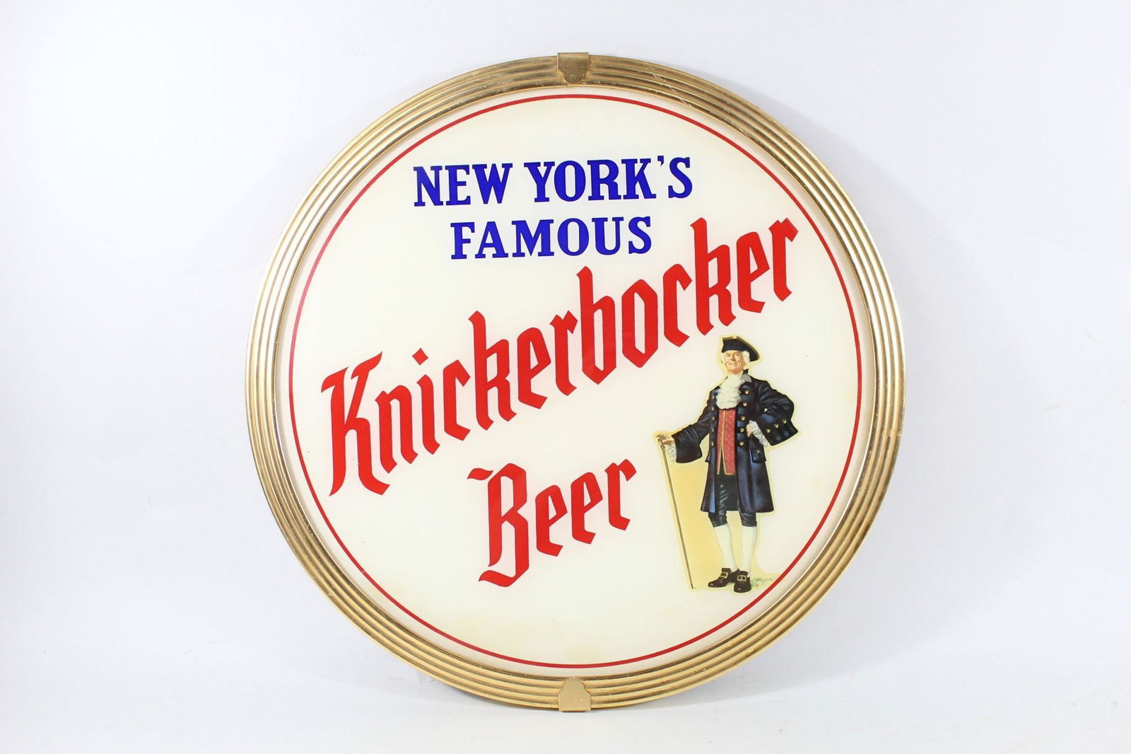 Painted Glass Knickerbocker Ruppert Beer Sign 50's (1 of 8)
