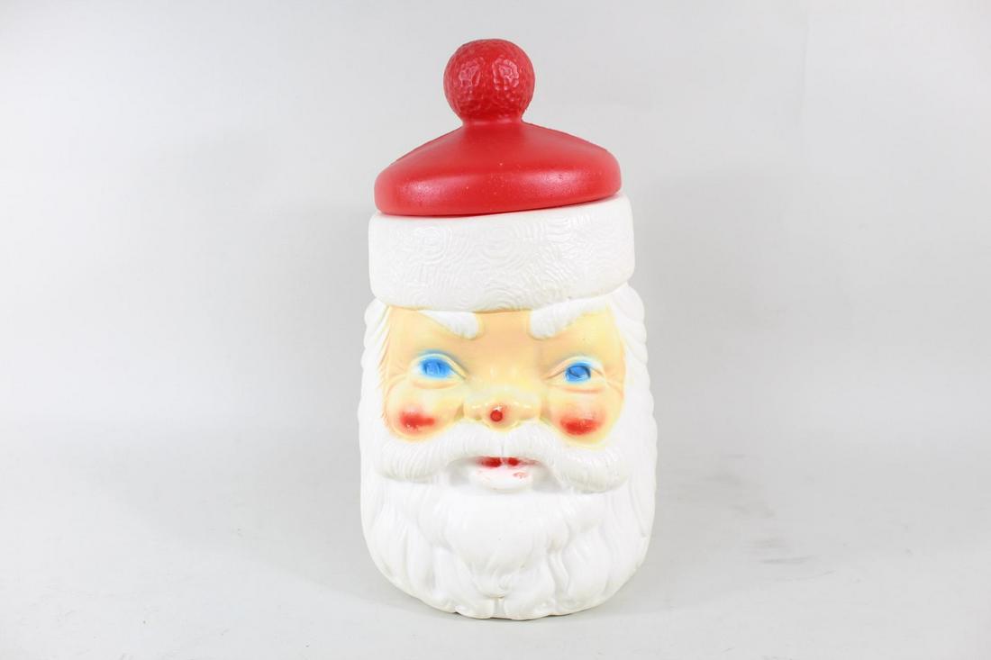 1970s Blow Mold Christmas Santa Claus Cookie Jar (1 of 9)