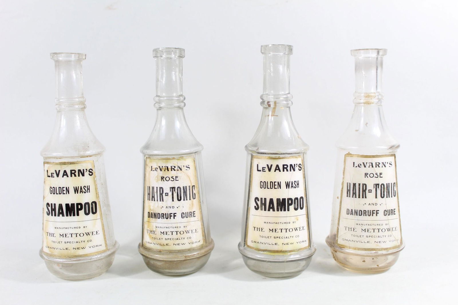 Set 4 Antique Glass Barber Shop Bottles,Shampoo, LeVarn (1 of 15)