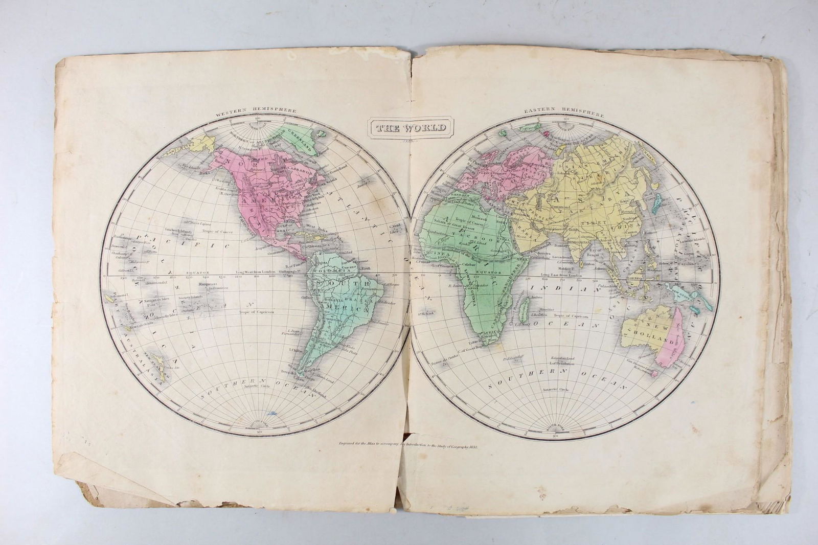 1830 "A New Atlas World" Educational School Map Book (1 of 20)