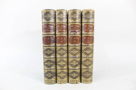 1849 Set Wars of Scotland Books Vol I to IV John Lawson: 4 Historical Tales Wars of Scotland Books, John Lawson. This lot of volumes I-IV of The Historical Tales of the Wars of Scotland are by the minister John Parker Lawson. They date from 1849 to 1851. Th