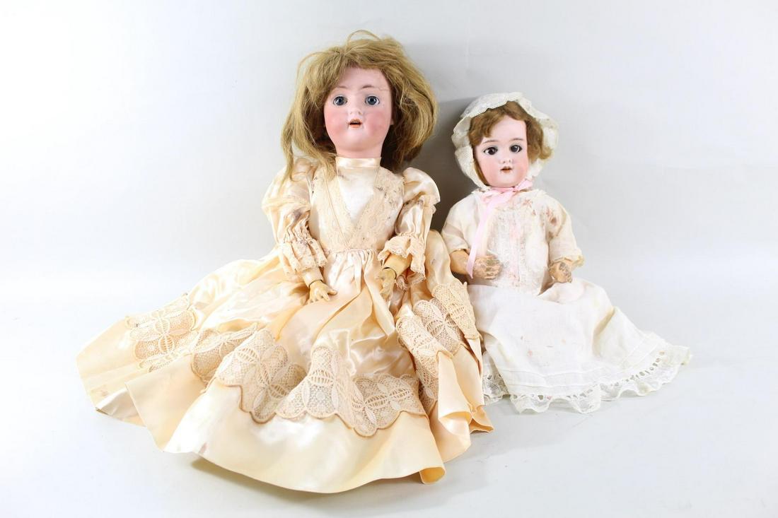 2 Antique German Bisque Head Dolls, A Marseille & ABG (1 of 20)