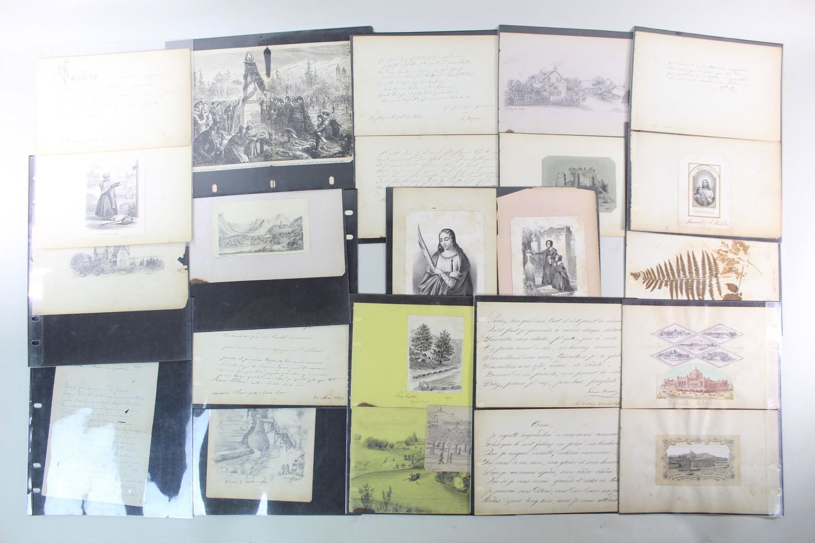 19th C French Letters,Drawings,Illustrations (1 of 20)