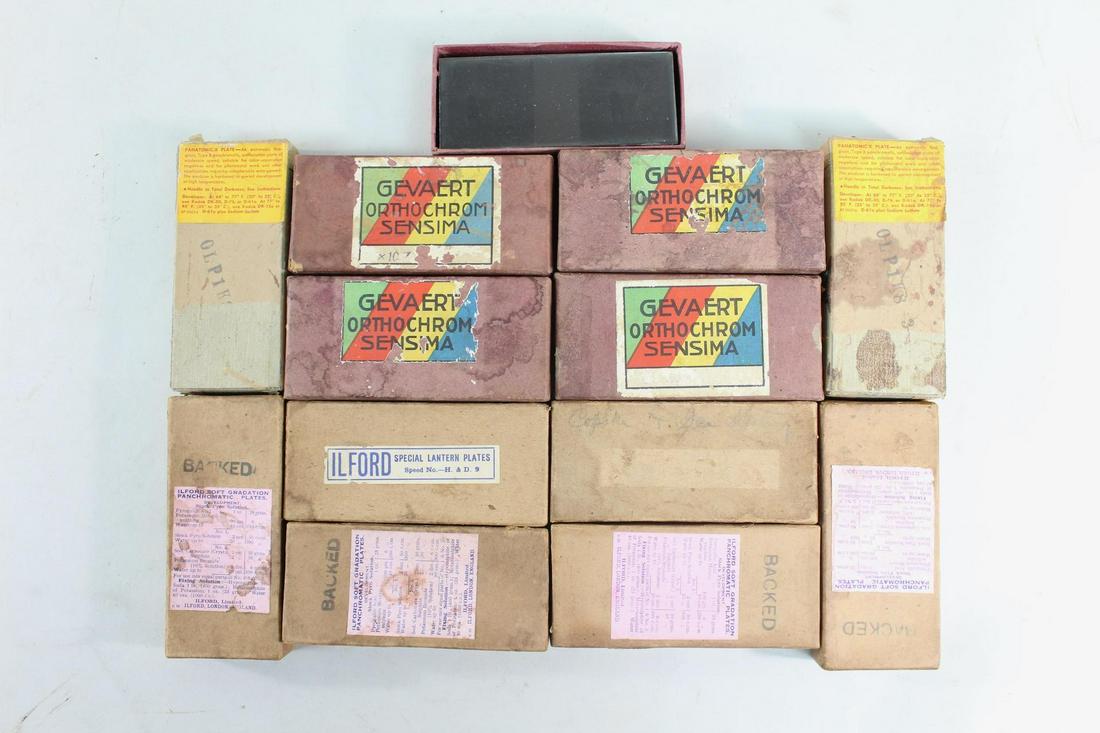 Lot of Boxed Glass Stereoview Photos, Plates,Ilford (1 of 16)