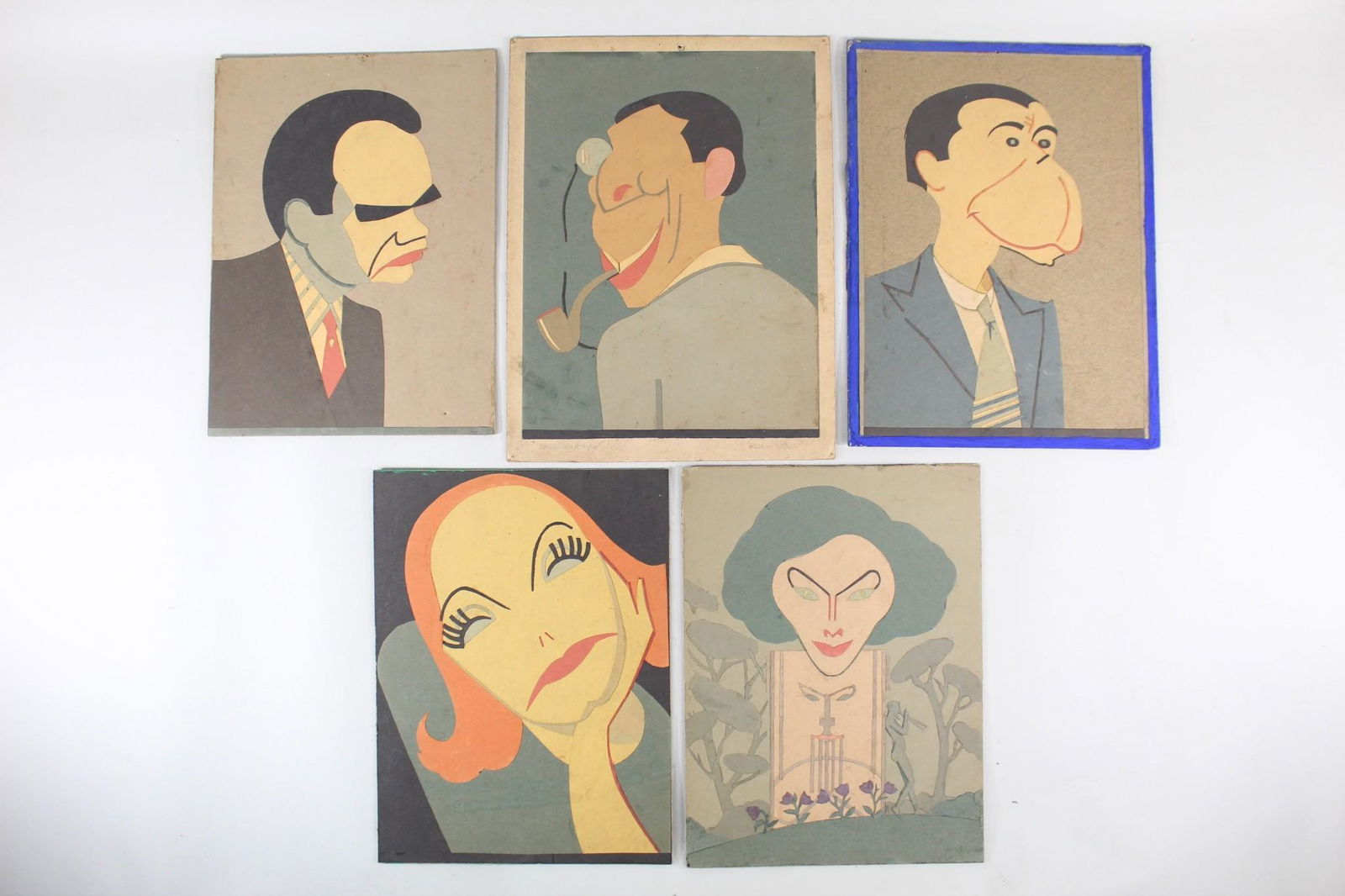 Set of 5 Abstract Cut Out Collages Signed Douglas McKay (1 of 20)