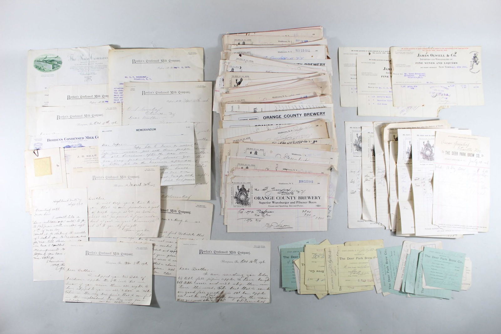 Early 1900s Receipts & Letters,Orange County Brewery,NY (1 of 14)