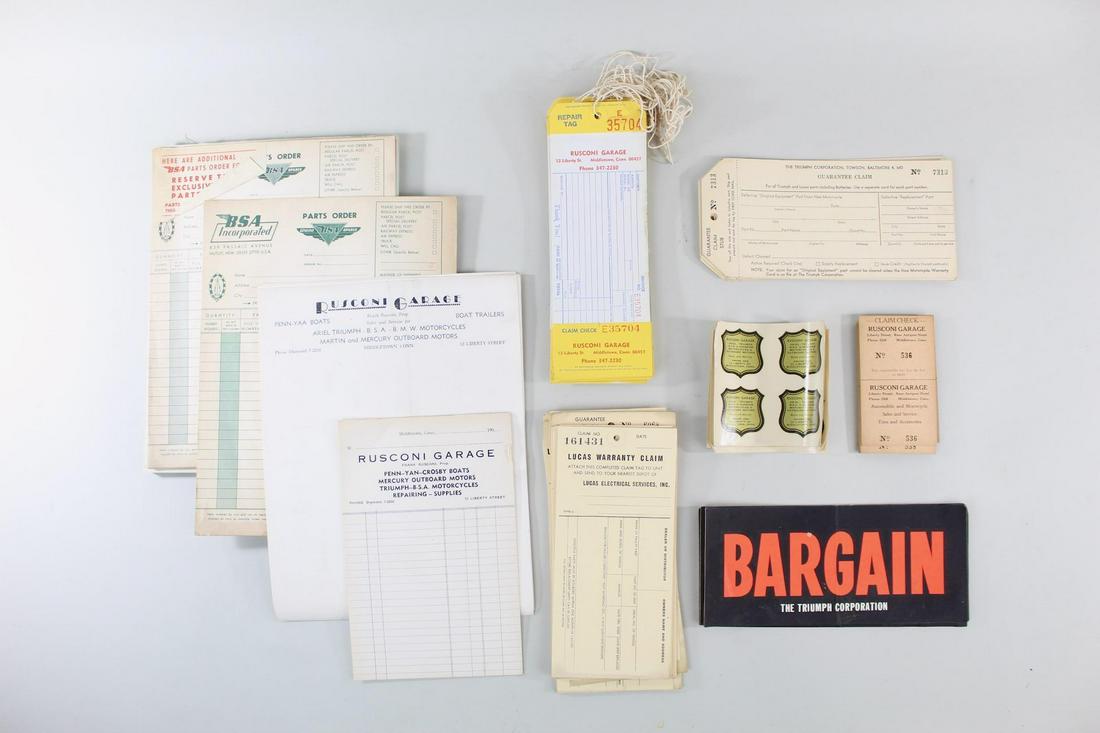 Rusconi Garage & Triumph Motorcycle Stickers,Receipts (1 of 10)