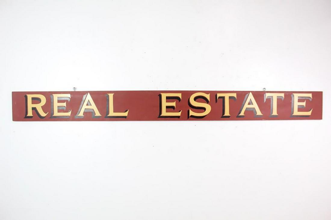 10 Ft Hand Painted Red & Yellow Wooden Real Estate Sign (1 of 10)