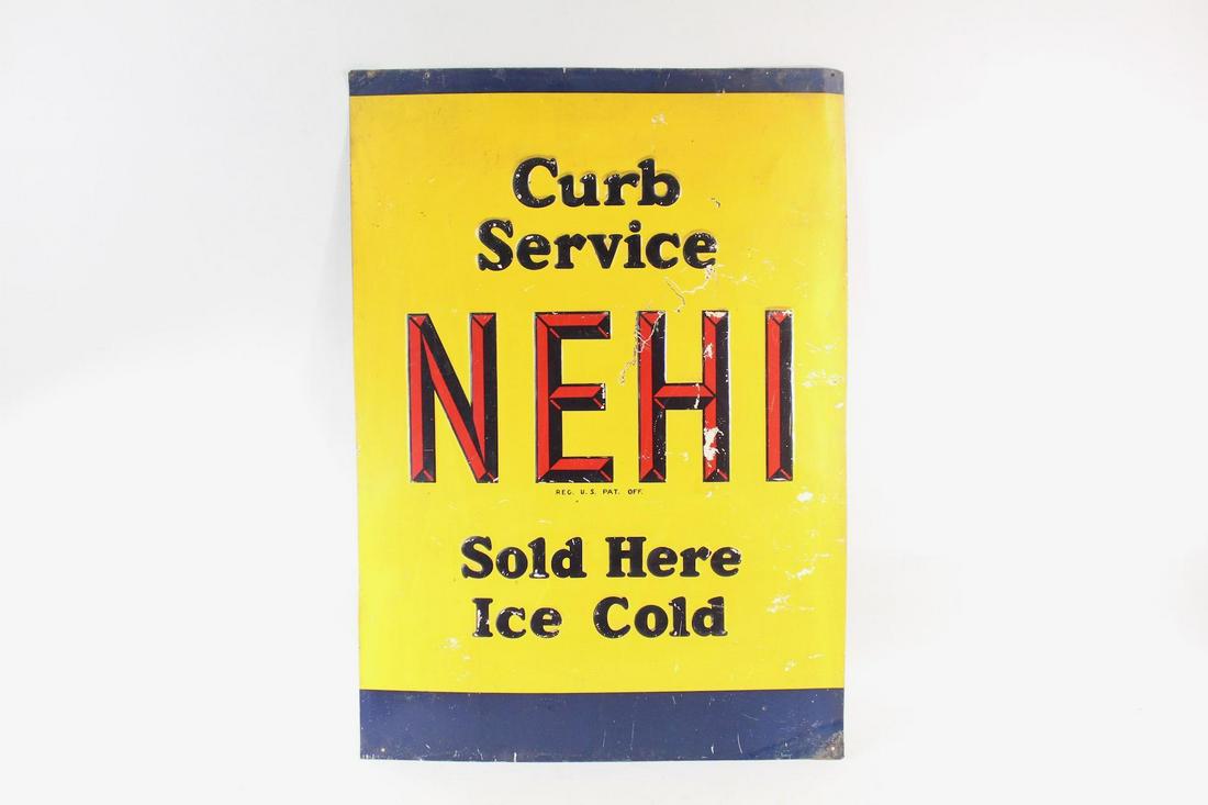 Embossed Tin Nehi Soda Advertising Sign (1 of 11)
