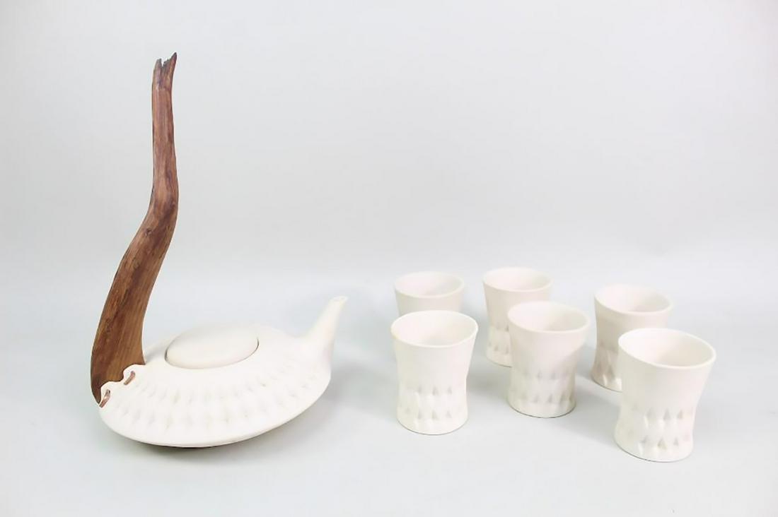 7 Piece Graf Modern Porcelain Tea Set, Teapot & 6 Cups (1 of 14)