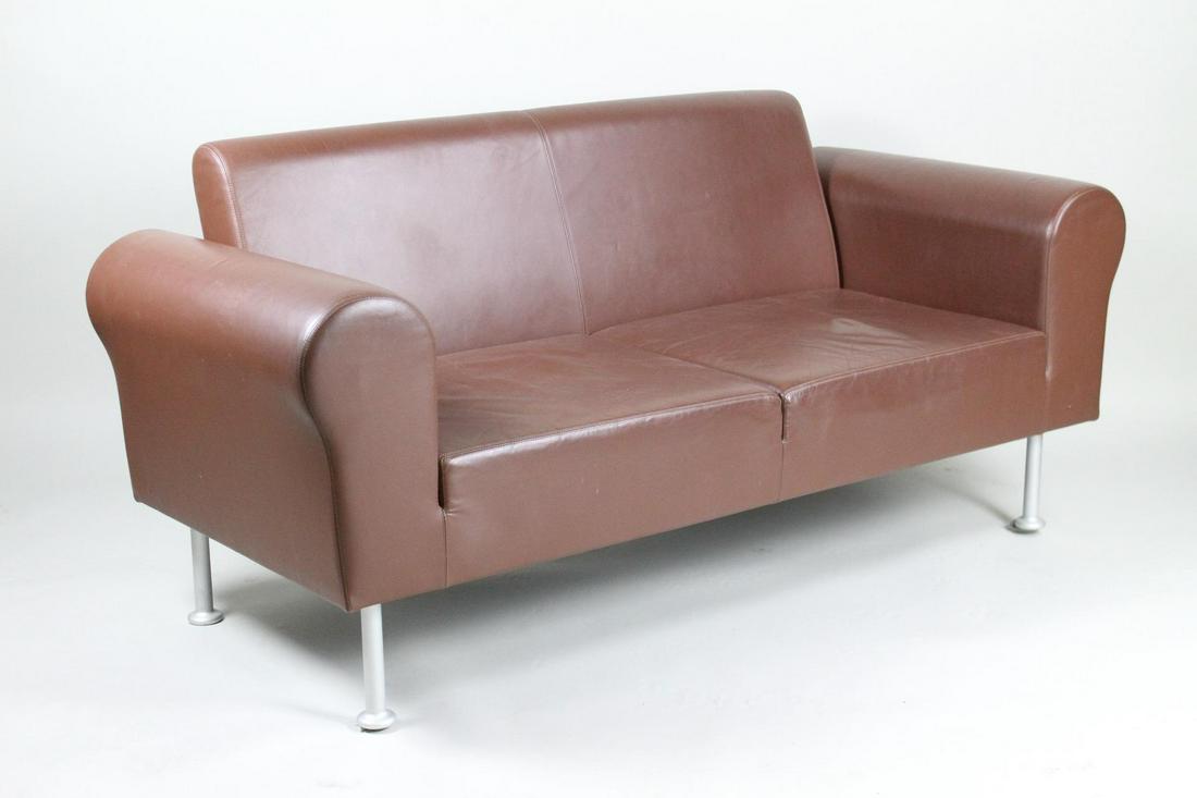 Modern Brown Leather Sofa,Jasper Morrison for Vitra (1 of 8)