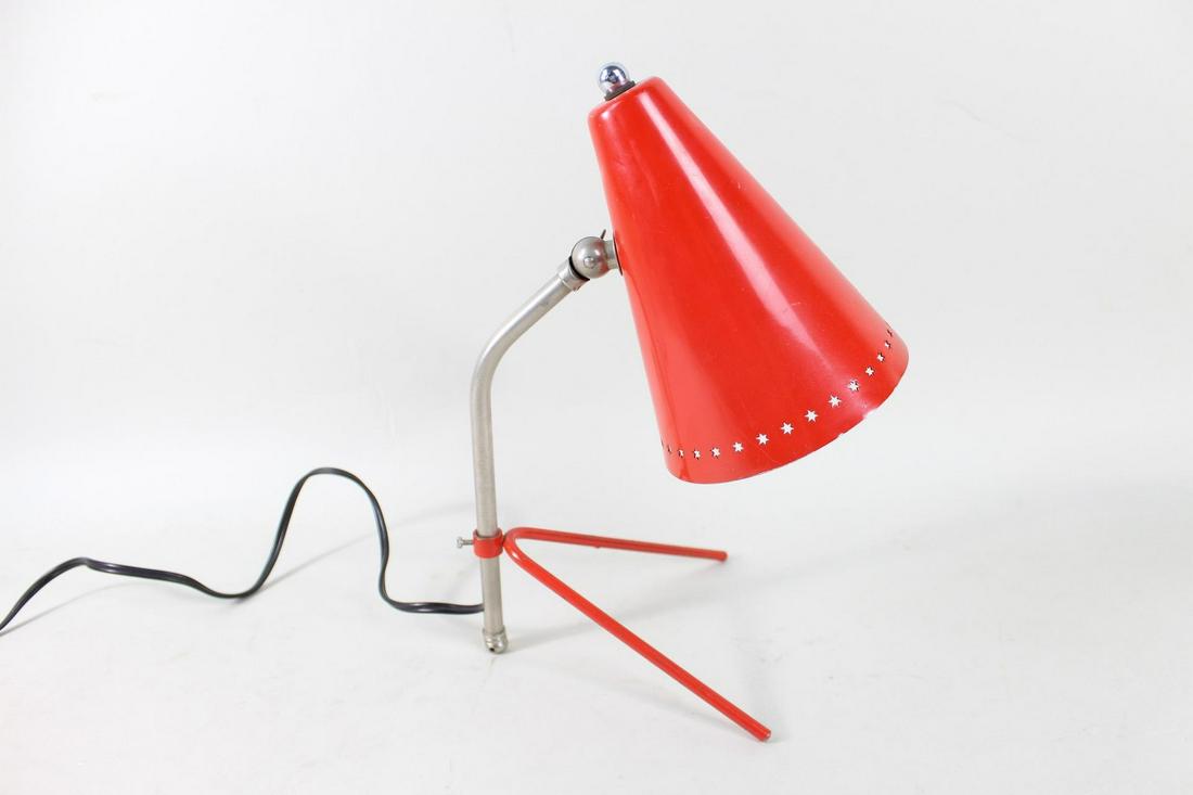 Mid-Century Modern Red Tripod Lamp,Stilnovo Style (1 of 8)