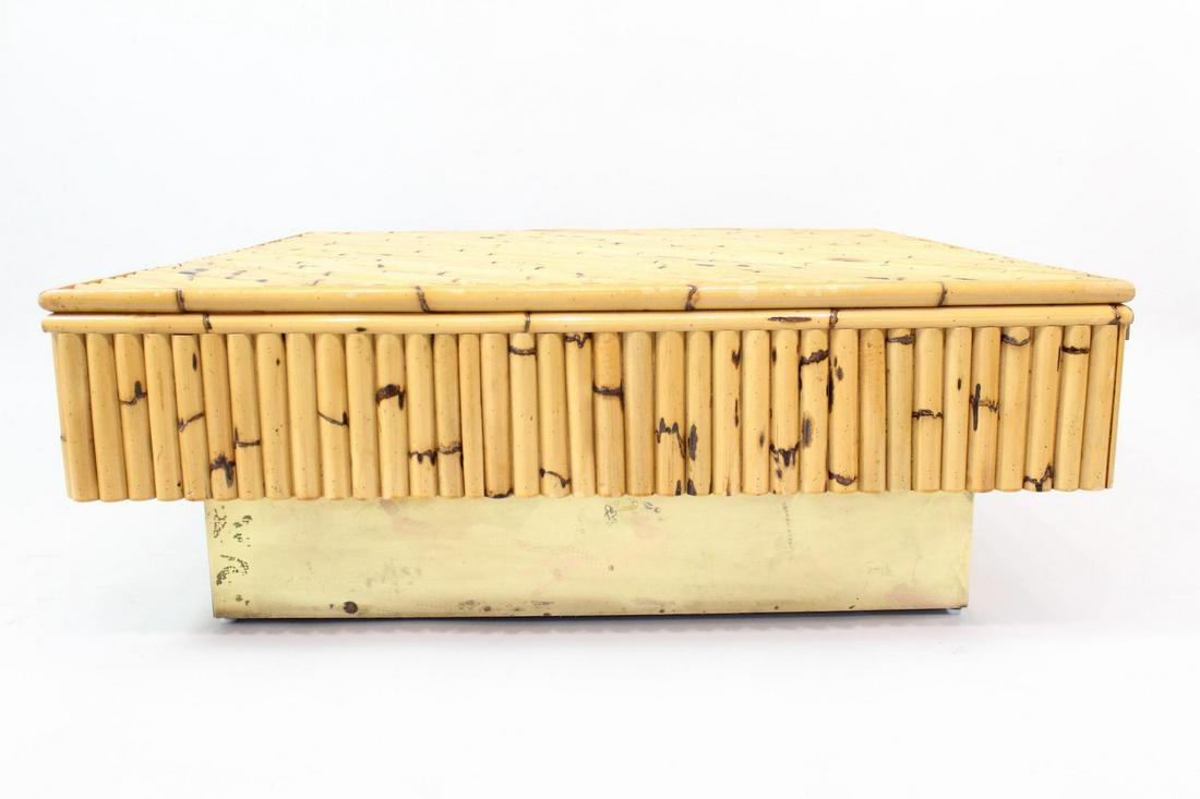 Mid Century Modern Bamboo & Brass Coffee Table (1 of 10)