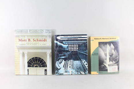 3 Wrapped Architecture Books; Schmidt,Lapidus,Harrison: 3 Shrink Wrapped Architecture Books; Schmidt,Lapidus,Harrison. Lot includes 3 beautiful architecture books; The Architecture of Mott B. Schmidt by Mark Alan Hewitt in 1991, Morris Lapidus, Architect o