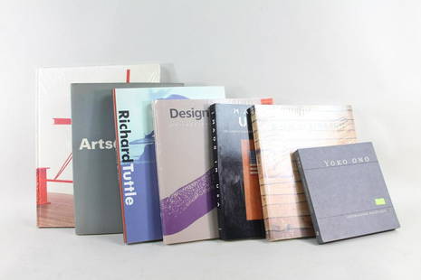 Lot of 7 Contemporary Art Books, incl. 3 Shrink Wrapped: Lot of 7 Contemporary Art Books, 3 Shrink Wrapped. Beautiful group includes 3 unopened books still in their original shrink wrap; these titles are Haim Steinbach, Charles Ray and Design Since 1945, pu