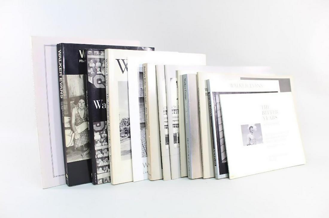 Lot of 13 Walker Evans Photography Books, 1 Signed: Lot of 13 Walker Evans Photography Books, 1 Signed. An impressive lot of thirteen Walker Evans photography books and exhibition catalogues. Including, Walker Evans in Print by Rodger Kingston, which i
