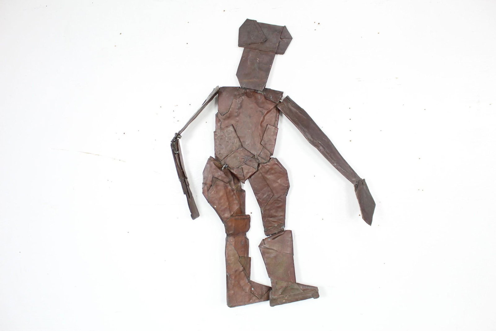 Folk Art Primitive Naive Copper Metal Figure w/Patina (1 of 9)