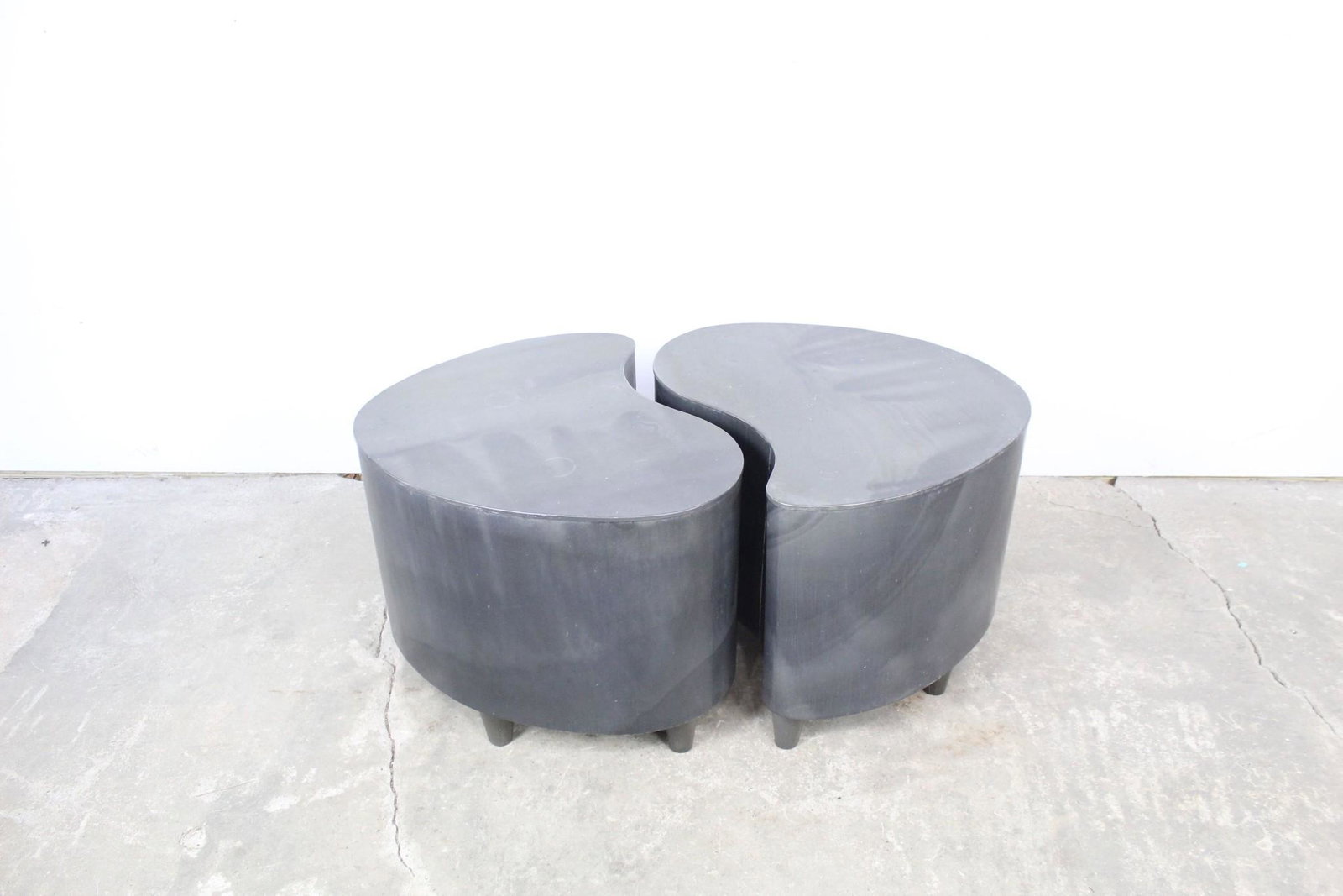 2 Modern Metal Karl Springer Style Kidney Side Tables (1 of 13)