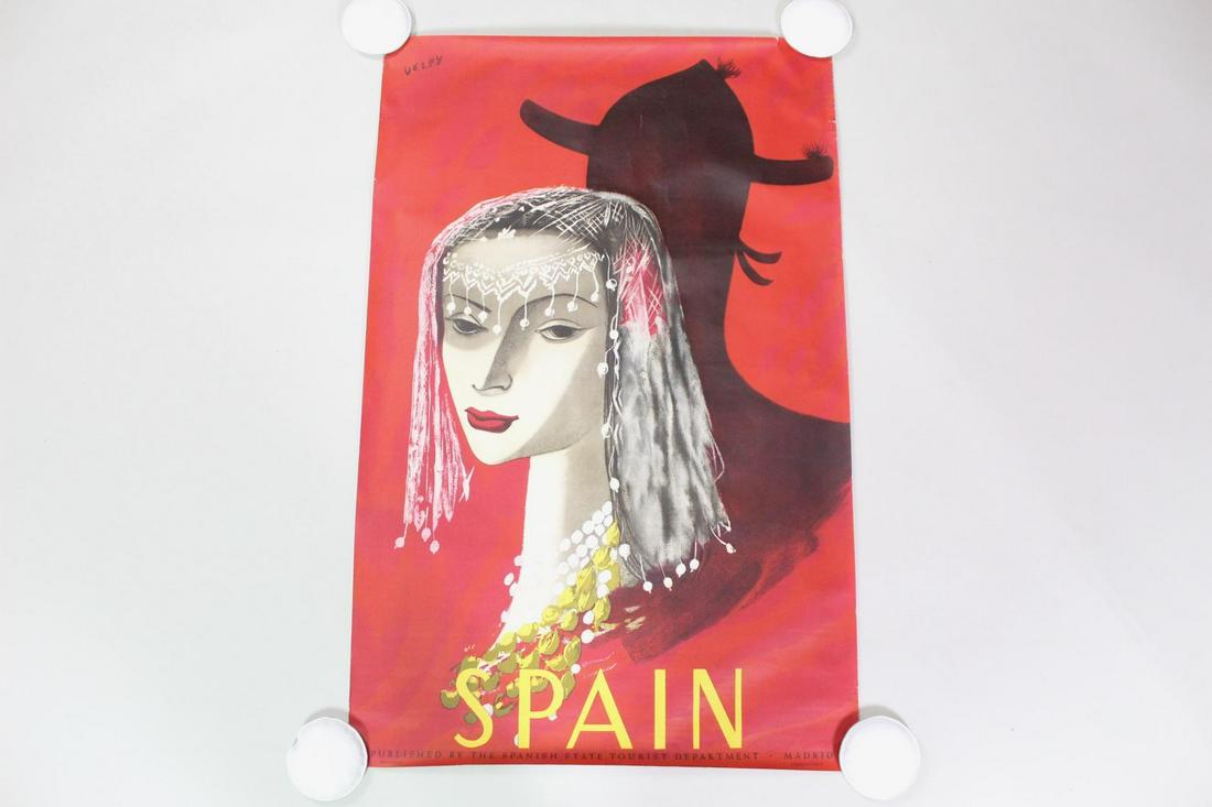 1944 Spain Spanish Travel Tourism Poster, Woman, Delpy (1 of 7)