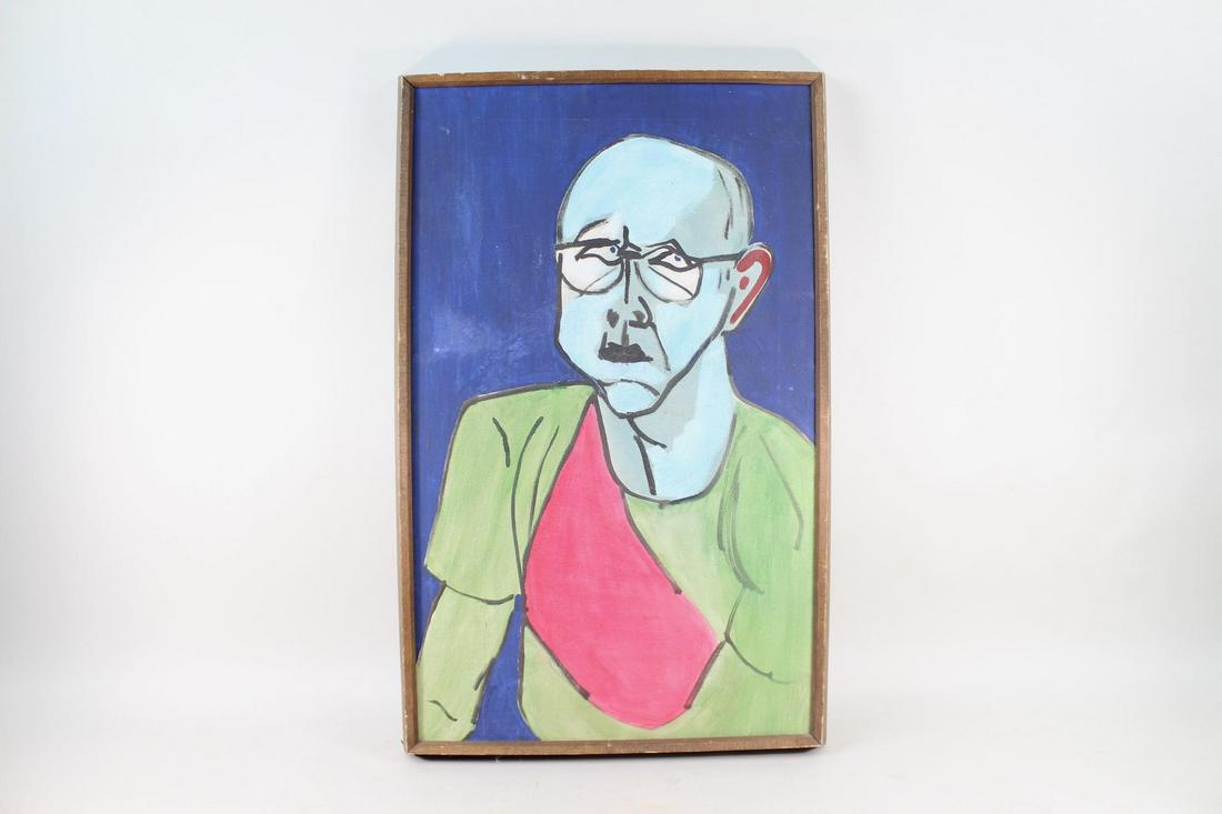 Framed Modern Abstract Portrait of a Blue Man w/Glasses (1 of 12)