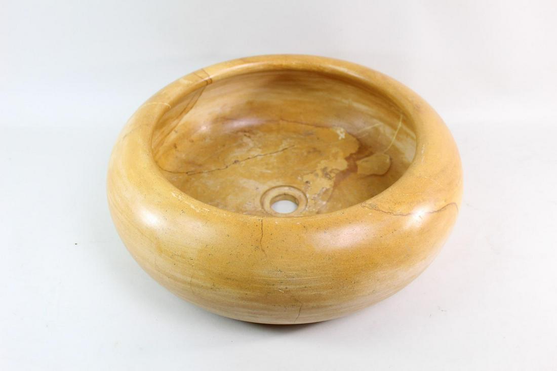 Carved Natural Polished Orange Stone Basin,Planter,Bowl (1 of 7)