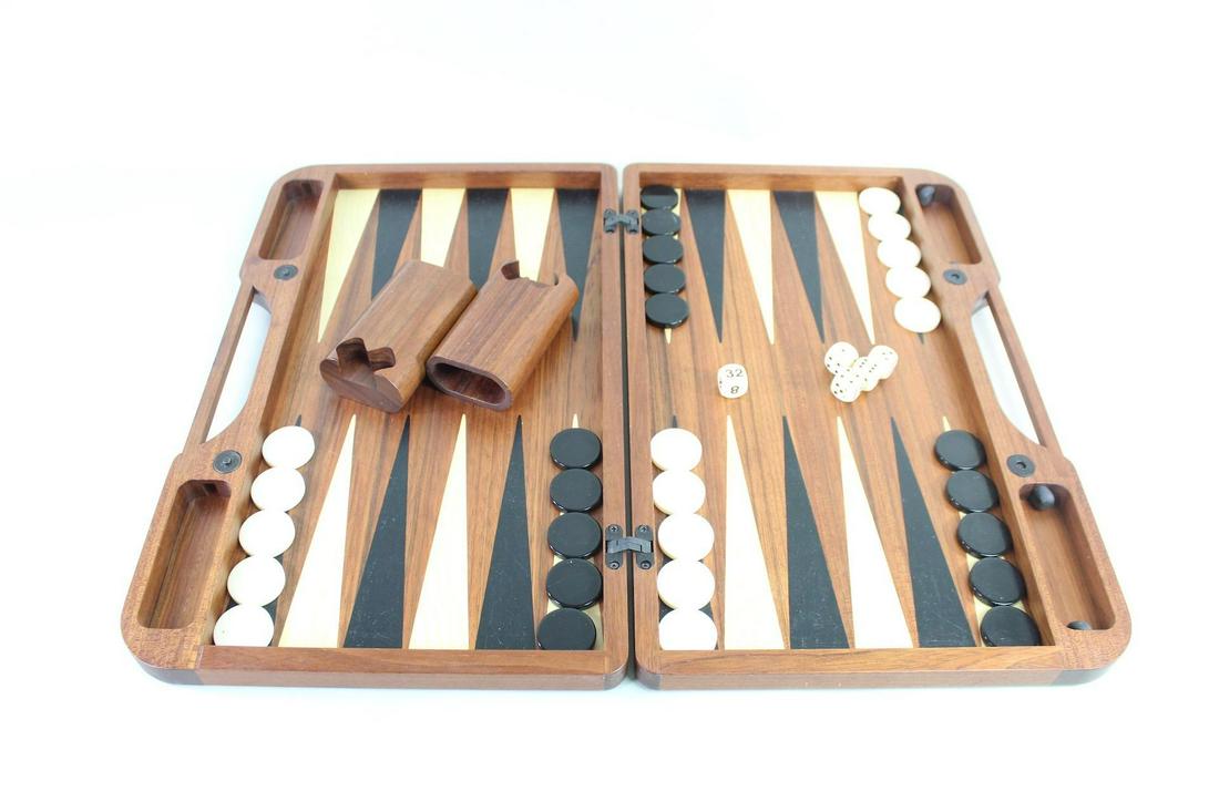 Mid-Century Modern Danish Wooden Backgammon Set (1 of 9)