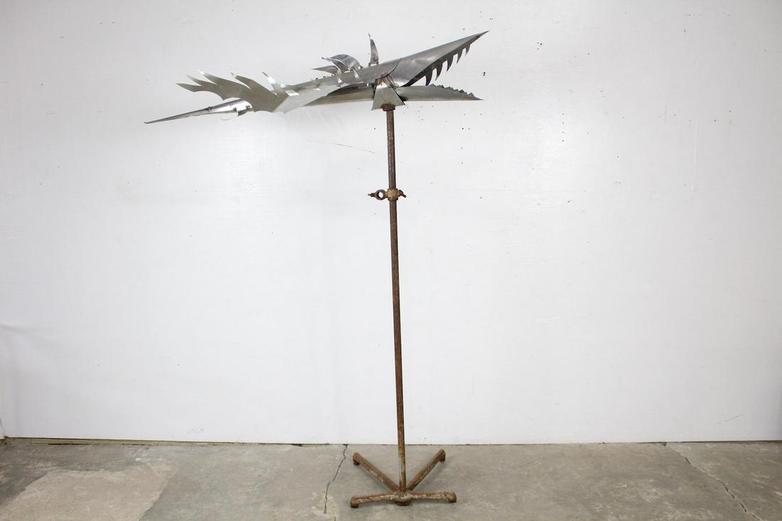 Handmade Folk Art Sheet Steel Shark Sculpture on Stand (1 of 19)