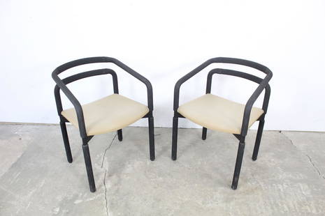 2 Postmodern Foam Brian Kane for Metropolitan Armchairs: 2 Postmodern Rubber Brian Kane for Metropolitan Chairs. Designed by Brian Kane for Metropolitan Furniture of San Francisco in 1982, these very cool chairs have tubular metal frames covered in polyuret