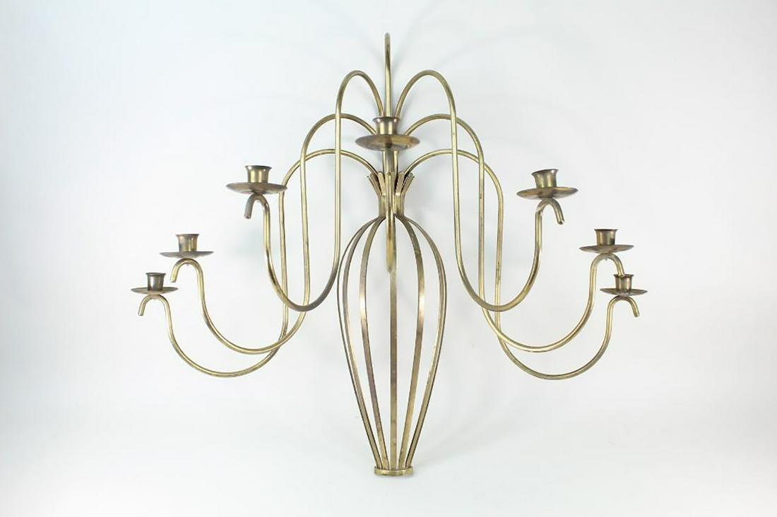 Modern Brass 6 Candle Sconce, Tommi Parzinger Style (1 of 11)