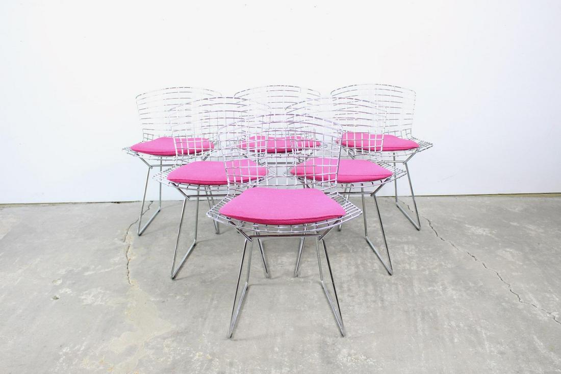 Set of 6 Chrome & Pink Knoll Bertoia (1 of 17)