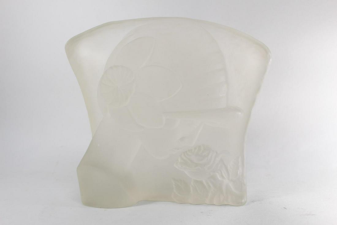 Art Deco Frosted Glass Woman Statue, Signed Lalique (1 of 8)