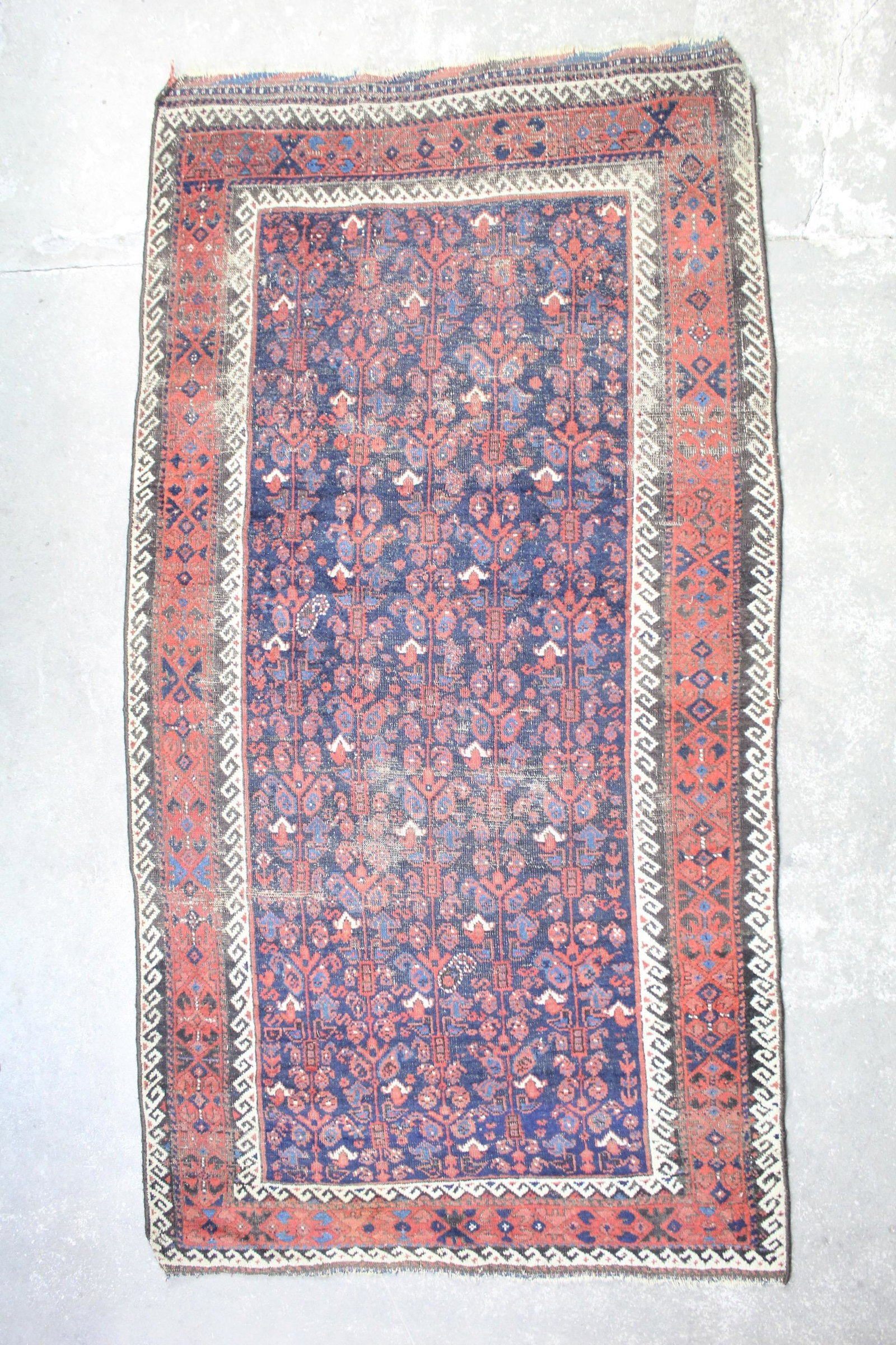 Brown, Red, Blue & Cream Patterned Runner Style Rug (1 of 9)