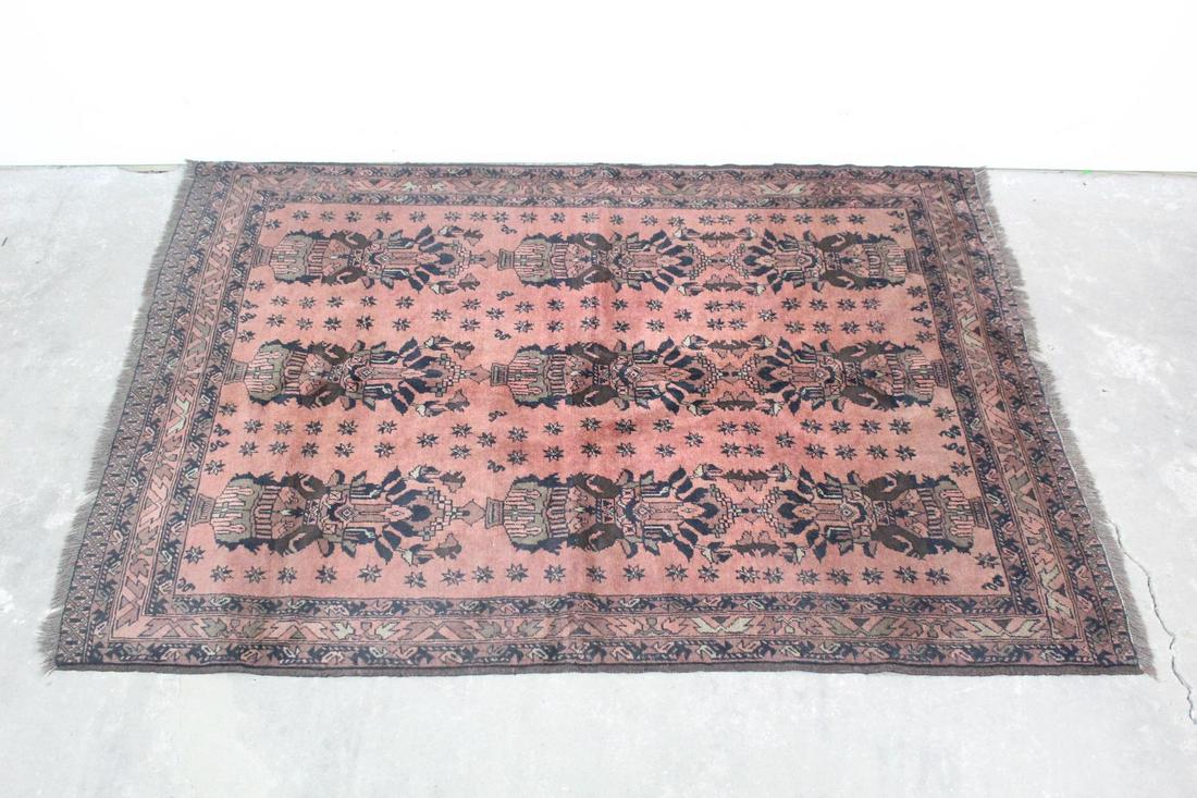 Handwoven Geometric & Star-Patterned Red Wool Kilim Rug (1 of 8)