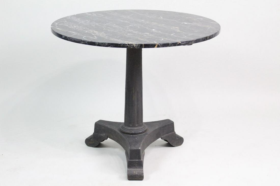 Marble Top Cast Iron Base Cafe/Bistro Table (1 of 10)