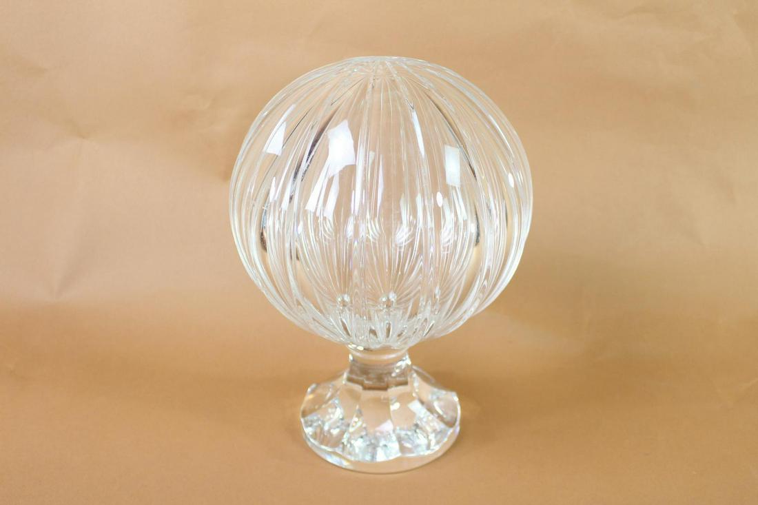 Large Antique Cut Clear Glass Crystal Ball on Stand,Orb (1 of 8)