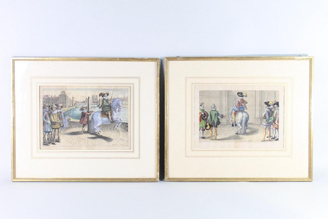 Pair of Horse Dressage Engravings after Pluvinal,18th C (1 of 20)