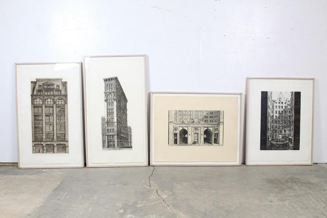 4 Signed Richard Haas City Architecture Etchings Prints (1 of 20)