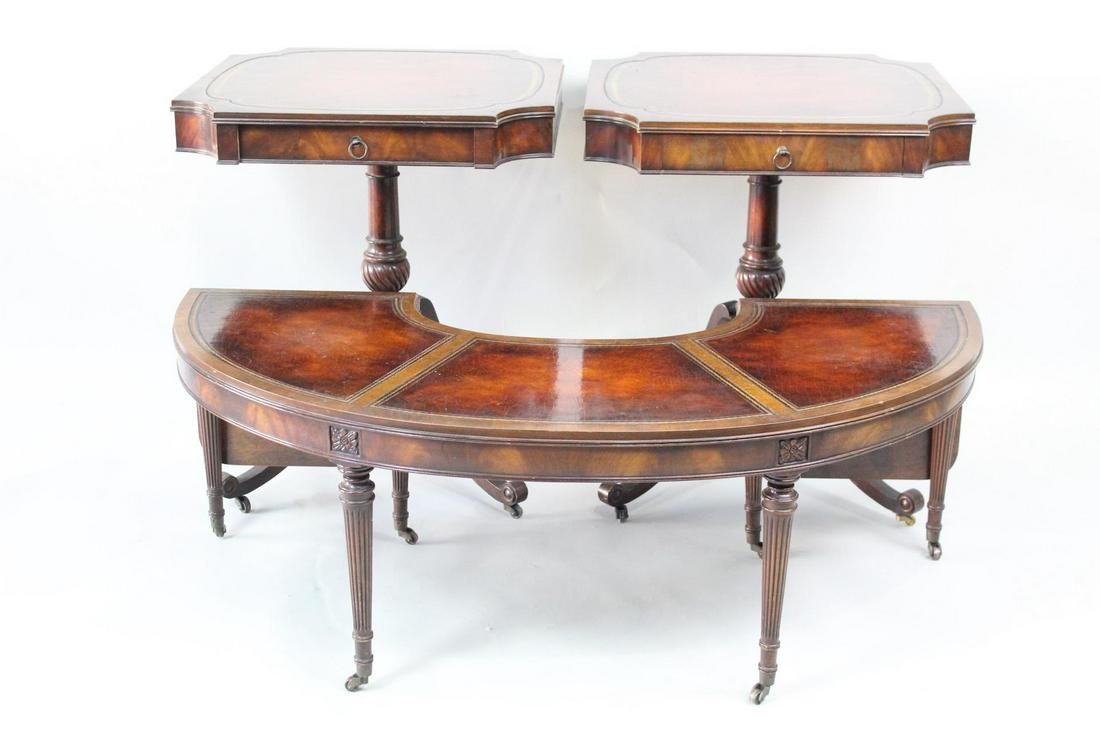Federal Demilune Coffee & 2 Georgian Weiman Side Tables (1 of 20)