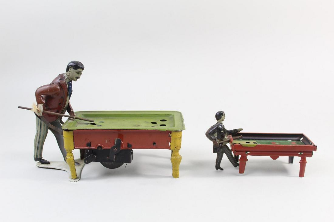 2 Litho Tin Billiard Pool Player Toys,German, Ki Co (1 of 17)