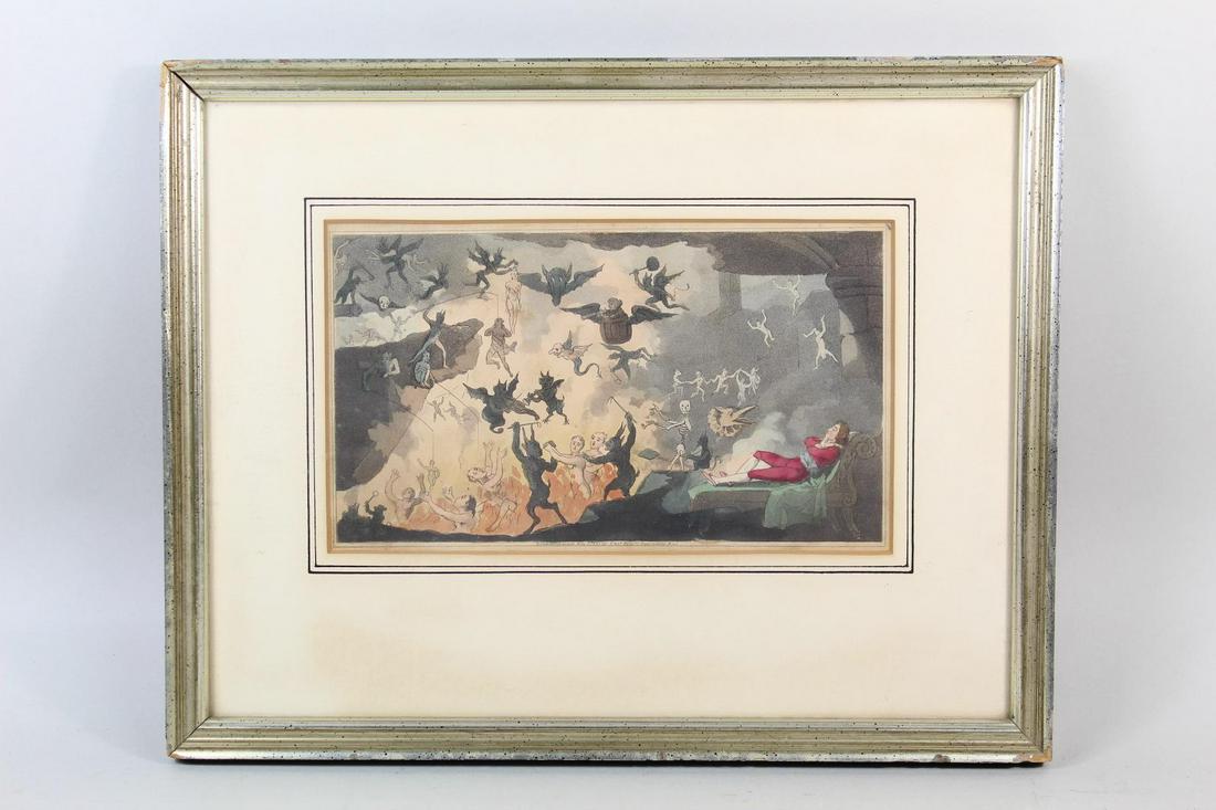 Man Dreaming of Hell Thomas Kelly Colored Print 1827 (1 of 12)