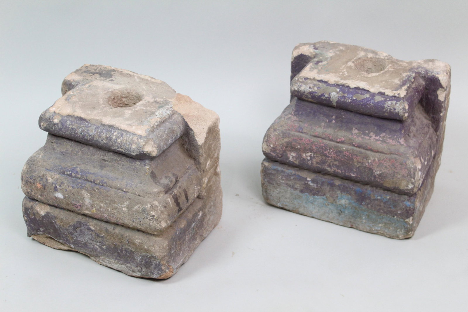 Pair of Architectural Carved Stone Column Pillar Bases (1 of 8)