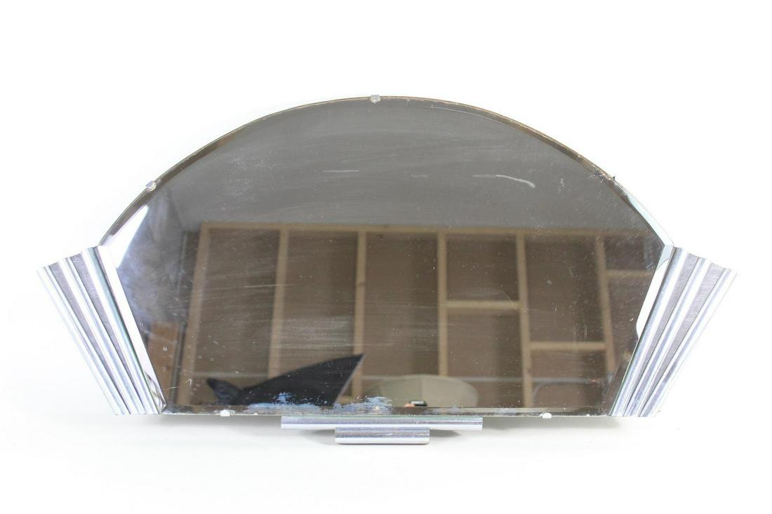 Art Deco Wall Mirror w/Chrome Geometric Design (1 of 8)