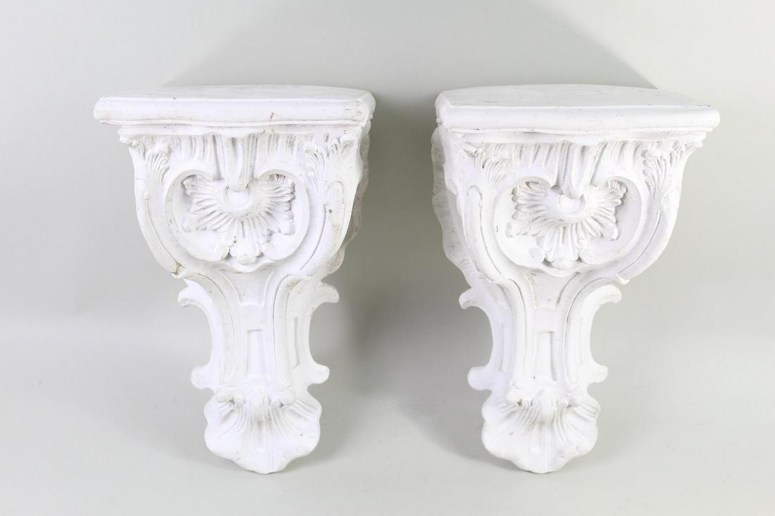 Pair White Plaster Neoclassical Corbels,Shelf Brackets (1 of 12)