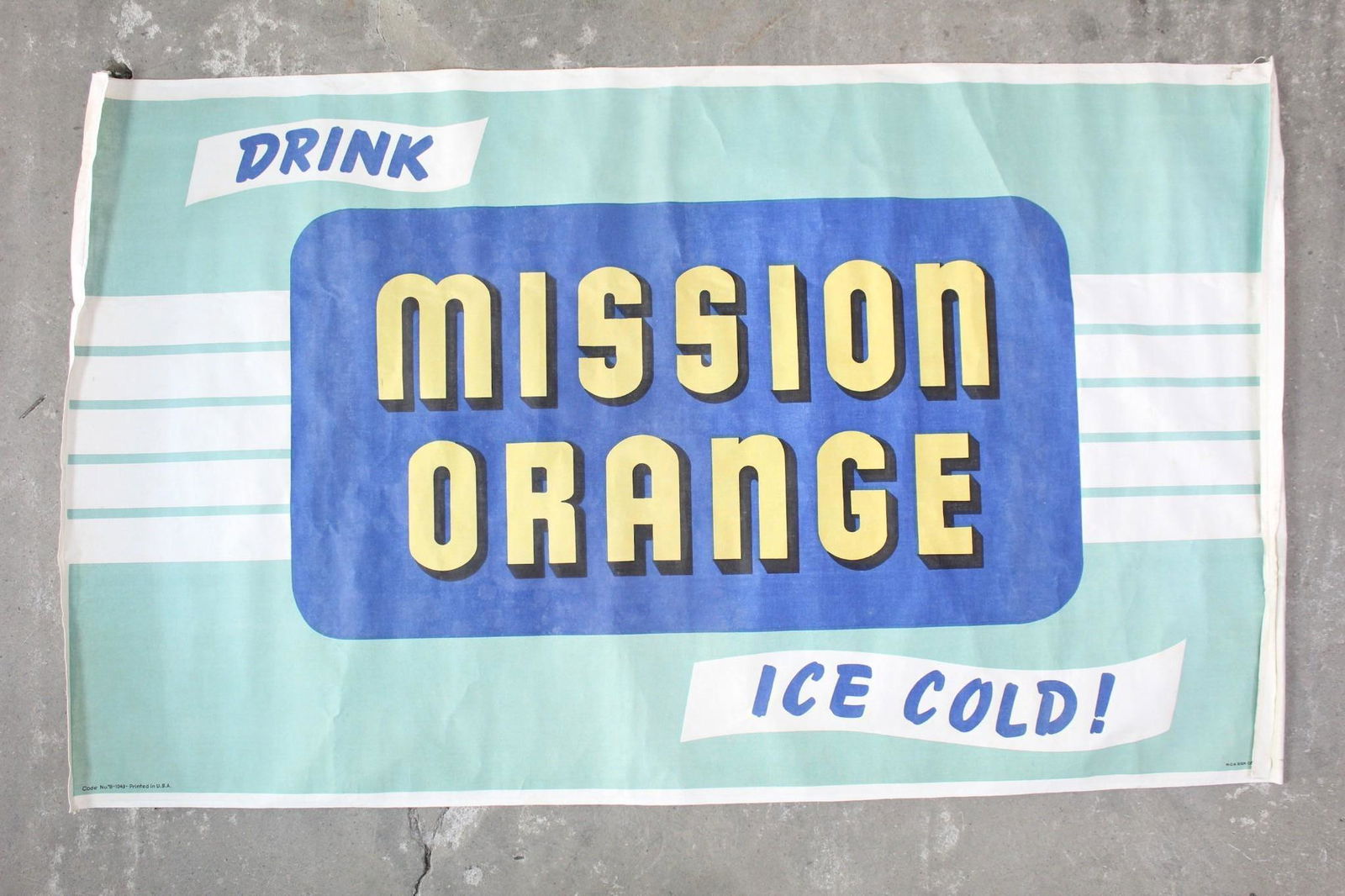Cloth "Mission Orange" Drink Advertisement Banner Sign (1 of 10)