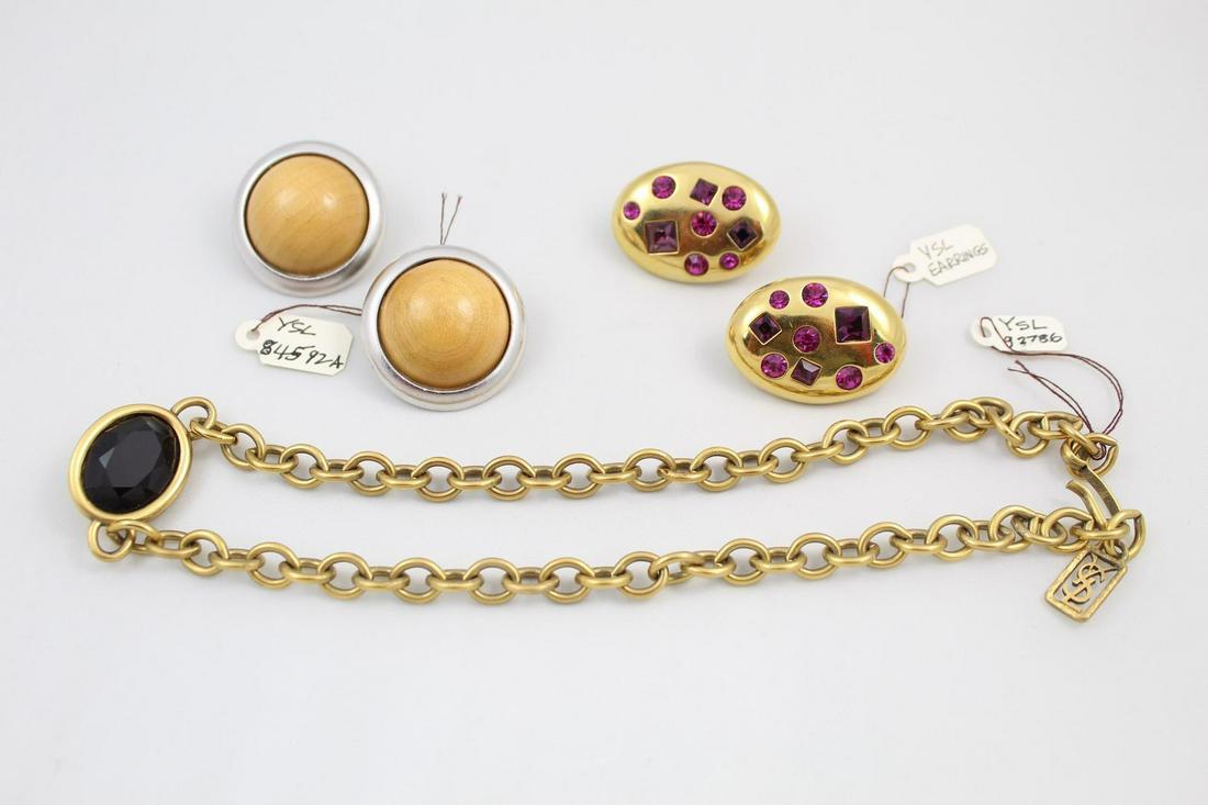 2 Pairs Vintage YSL Yves St Laurent Earrings & Necklace (1 of 11)