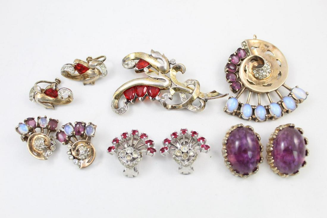 Vintage Reja Sterling Silver Lot,2 Brooches +4 Earrings (1 of 12)