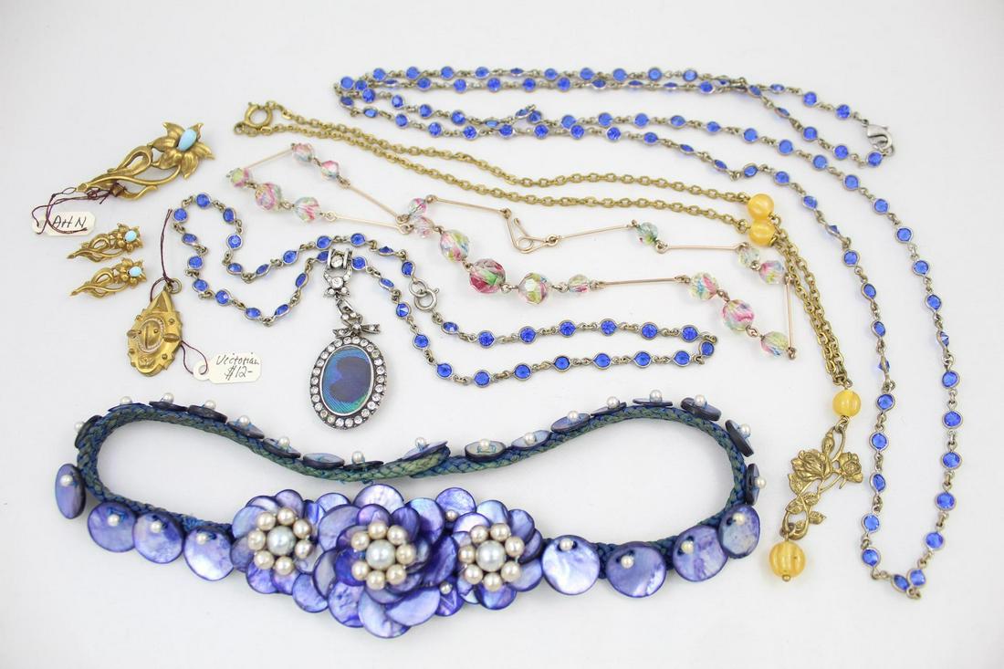 8 Piece Costume Jewelry Lot,Peacock Silver Locket +More (1 of 20)