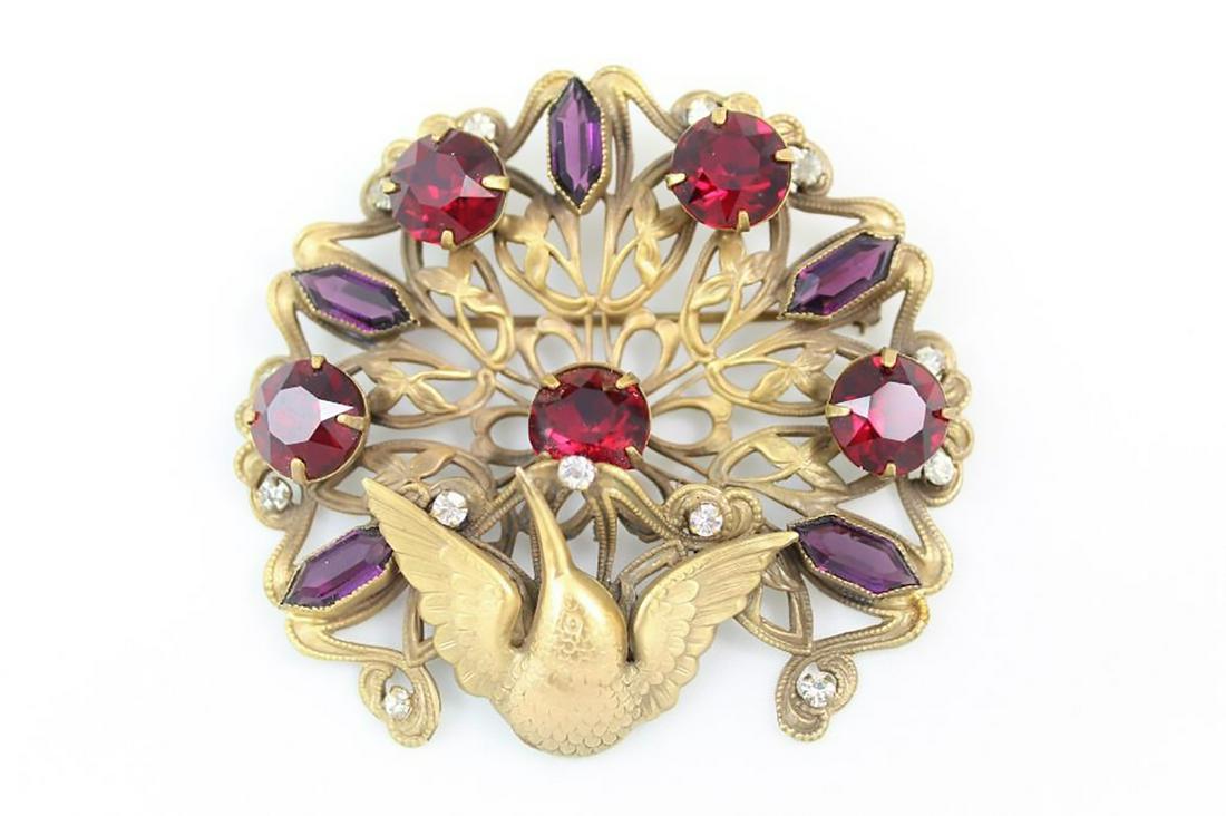 Joseff of Hollywood Hummingbird Rhinestone Brooch (1 of 6)