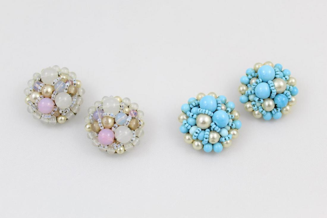 2 Coppola & Toppo Mid Century Beaded Clip On Earrings (1 of 8)